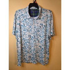 William Murray Golf Polo Mens XL Cape Cod Nautical Print Blue White Performance picture
