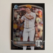 2025 Bowman Draft Chrome Liam Doyle BLACK Refractor COLLEGE Variation /10 SSP  picture