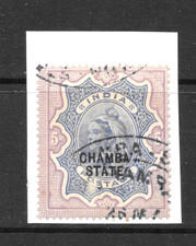 1887-95 CHAMBA, SG21 CAT £1300 FINE USED,5R, QUEEN VICTORIA, INDIA INDIAN STATES picture