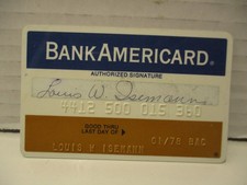 Vintage 1977-78 Bank Americard Credit Charge Card -Obsolete/Expired picture