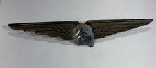 vtg 1937 CHRYSLER C-14 IMPERIAL CONVERTIBLE COUPE GOLD WINGED EMBLEM OEM picture