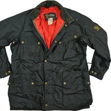 *HOT VTG 80's Men's BELSTAFF @ TRAILMASTER 500 BIKER LINED BLACK NYLON Jacket XL picture