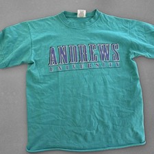 90s Andrews University Tee Boxy Fit Blue Purple Vintage College Men's M picture