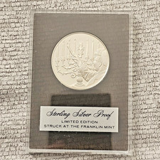 1973 US USA Franklin Mint Hanukkah Lighting MENORAH Proof Silver Medal picture