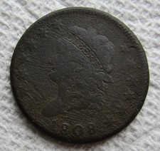1808 Classic Head Large Cent Rare Key Date Type Coin Full Date Fine Corroded picture
