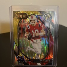2024 Panini Select - Club Level Drake Maye #218 Red & Yellow Shock Prizm (RC) picture
