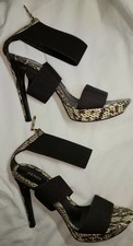 FENDI VERO CUOIO Python Heels  With Elastic Straps Made In Italy Women's Size 9 picture