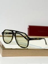 Gucci GG1443S Vintage Pilot Sunglasses Green Havana Acetate Light Green Lens picture