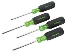 Greenlee 4 Piece Square Recess Tip Screwdriver Set with Cushioned Grip picture