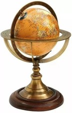 Vintage Brass Antique Armillary Globe Tabletop Marine Sphere Globe Nautical Deco picture