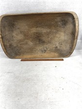 antique wooden bowl carved trencher 20x12x4 original 1800s  picture