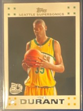 Topps 2007-08 Kevin Durant RC #2 Seattle Supersonics White - Retail Set picture