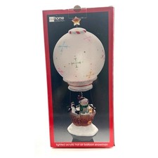 JCPenney Lighted Acrylic Hot Air Balloon Snowman Penguins Christmas Decor Box picture