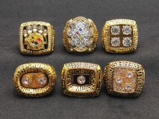 6 Ring 1974 1975 1978 1979 2005 2008 Pittsburgh Steelers ring set gift 。 picture