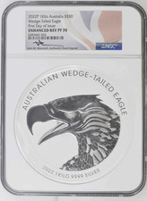 2022 P 1 Kilo Silver Australia Wedge Tailed Eagle NGC Rev PF 70 FDOI Mercanti picture