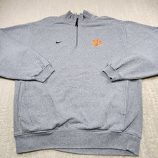 Vintage Clemson Tigers Sweatshirt Men Medium Nike Team 1/4 Zip Cotton Fleece  picture