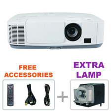 REFURBISHED - NEC P401W 3LCD Projector 4000 ANSI HD HDMI w/Remote + EXTRA LAMP picture