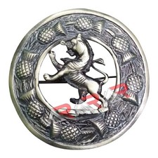 AAR Scottish Rampant Lion Kilt Brooch Fly Plaid Thistle Antique Finish 3