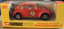 Corgi 383 Whizzwheels Volkswagen 1200 Flower Beetle. Mint In Original Box - RED picture