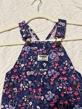 OshKosh B’gosh V-Back Cotton Purple Floral 18m Overalls picture