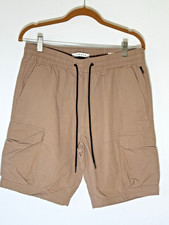 PacSun Mens Cargo Shorts Medium Beige Relaxed Fit Stretch Cotton Utility Summer picture