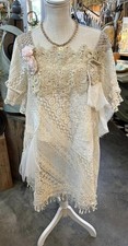 Paper Lace Beige Lace  L/XL 3/4 Sleeve Shirt or Dress picture