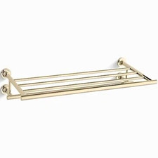 KOHLER Wall  Mounted Gold Metal Bathroom Towel Shelf Rack Holder, Adults Dept picture