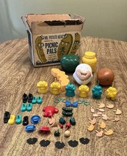 Vtg Mr Potato Head Toy Picnic Pals Box, Frenchy Mustard PLUS Accessories LOT picture
