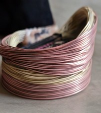 Vintage Copper & Brass Cuff Bracelet – Handmade Industrial Tribal 6 Pieces picture