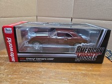 NIB 1:18 Scale Diecast Auto World 1967 Maroon Chevy Camaro Z/28 picture