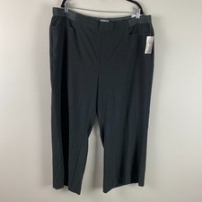 Catherines Refined Wide Leg Pull On Pants Size 2XWP Gray Stretch High Waist picture