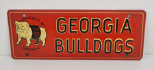 Vintage University of Georgia Bulldogs License Plate Scioto Sign Uga Eat Em Up picture