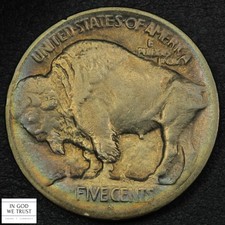 1913 S Type 1 Buffalo Nickel 5C (TONED) picture