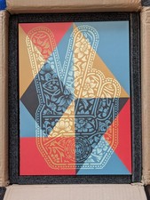 Shepard Fairey Gold Peace Fingers Sculpture LE250 Sealed Beyond the Streets Obey picture