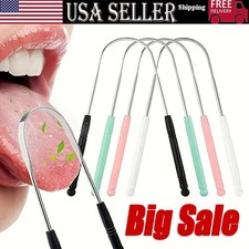 New Tongue Scraper Cleaner Stainless Steel Dental Fresh Breath Cleaning Oral picture