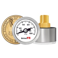 1 Inch mini Pressure Gauge, 0-100 Psi Air Gauge, Stainless Steel Case, 1/8 NP... picture