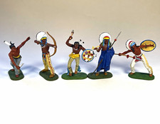 Elastolin 70mm Native American Warrior set of 5 custom painted toy soldiers picture