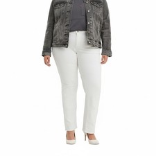 Levi's Classic Straight Plus Size Jeans Women's 24W Solid Simply White 5-Pockets picture