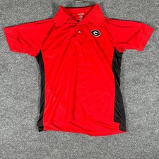 ProEdge Polo Mens Size M Red Black Georgia Bulldogs NCAA Athletic Gameday Shirt picture