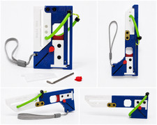 FoldShot Blue and White Folding Slingshot Pocket Catapult Portable picture