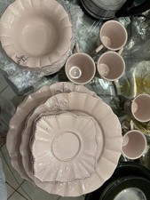Grace Anthropologie blush scallop Plates, cup bowl NEVER TOUCHED 5pcs 6sets picture