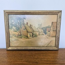 Vtg Lithograph Church Street Village Signed Oxfordshire Nancy Meyers MCM picture