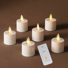 Luminara Flameless LED Battery Tea Light Candles w/Remote Moving Wick Set of 6 picture