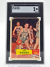 Topps 1957-58 Topps Bob Cousy #17 Boston Celtics SGC 1 Graded Card picture