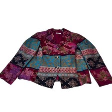 Coldwater Creek Jacquard Tapestry Jacket NWT Womens 20 Floral Brocade Coat picture