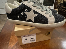 MiiM Skylar Women’s Low Top Lace-Up Sneakers Black/Gray Glitter Star Comfort picture