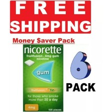 6 x Nicorette Gum FRUIT FUSION 4mg 105Pieces picture