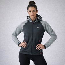 Dynafit Speed PTC Hooded Jacket Women's Medium Gray Black Polartec  Gorpcore picture
