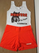 New Sexy Hooters Girls Uniform Tank & Shorts Choose Xxxs Xxs Xs Sm Med & Large picture