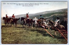 1912 BLACKFEET GLACIER NATIONAL PARK MONTANA GREAT NORTHERN RAILWAY POSTCARD picture